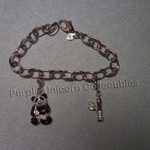 Host Pick! Swarovski Crystal SCS 2008 Panda Charm Bracelet 930685